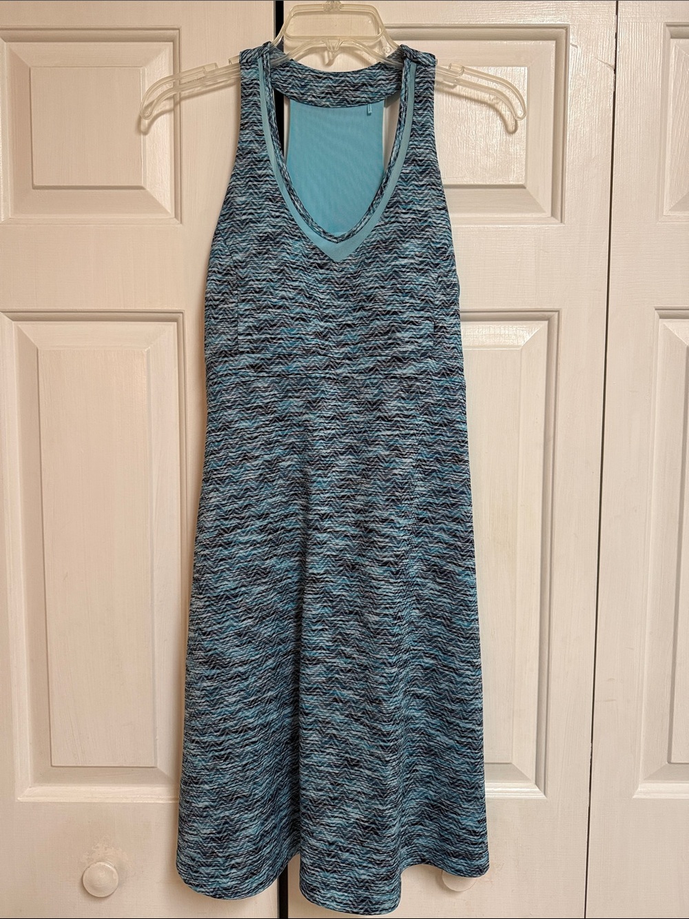 Blue Patterned Racerback Dress - Picture 1 of 7